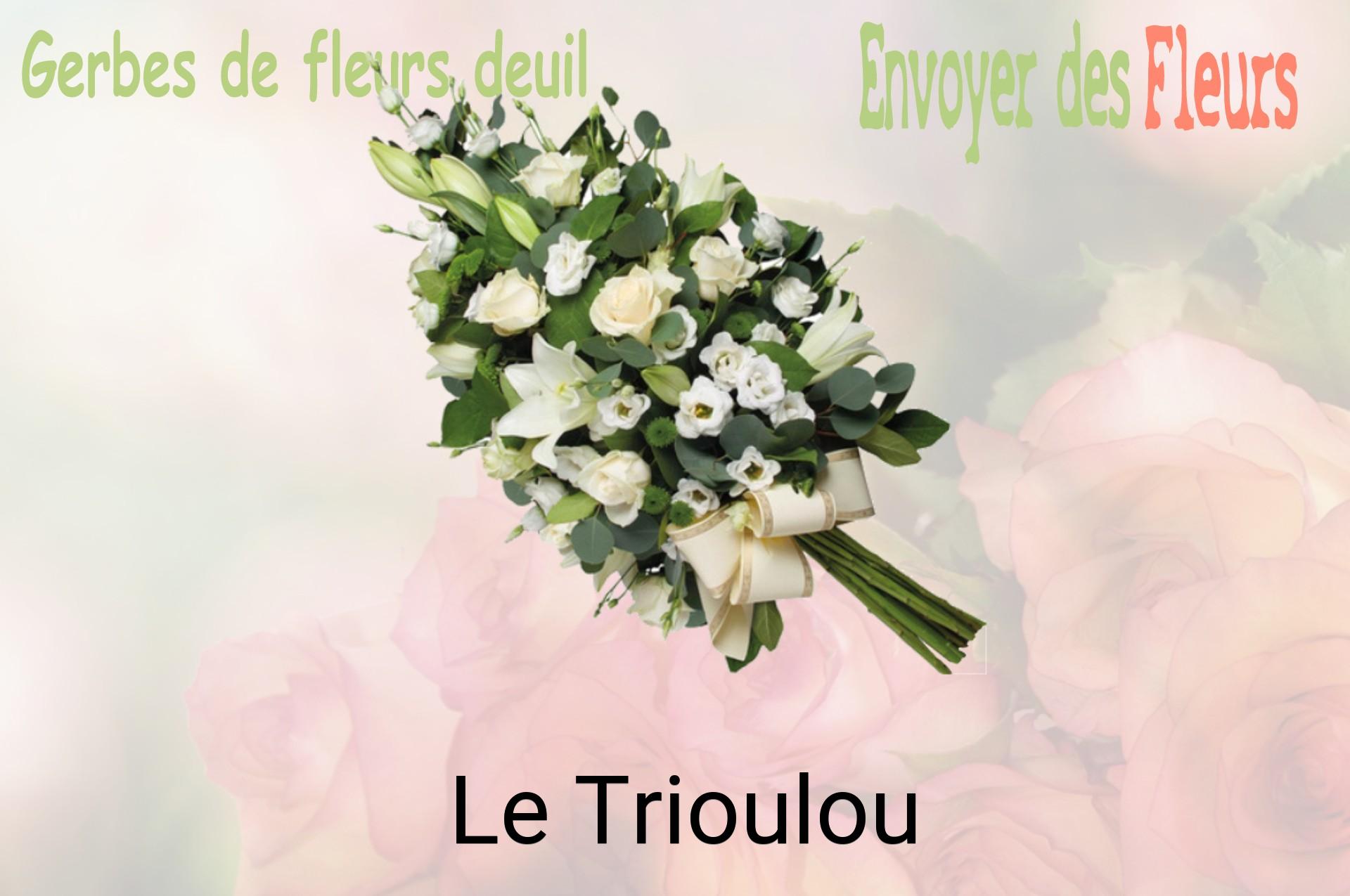 Gerbe de fleurs de deuil livrée à Le Trioulou